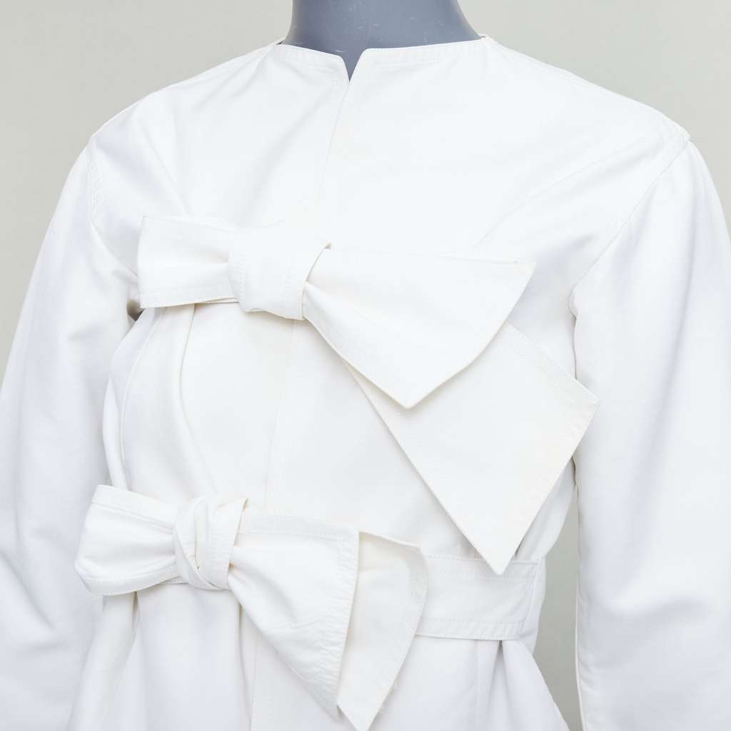 Celine Tie Front Jacket Beige Cotton Fair - Back View