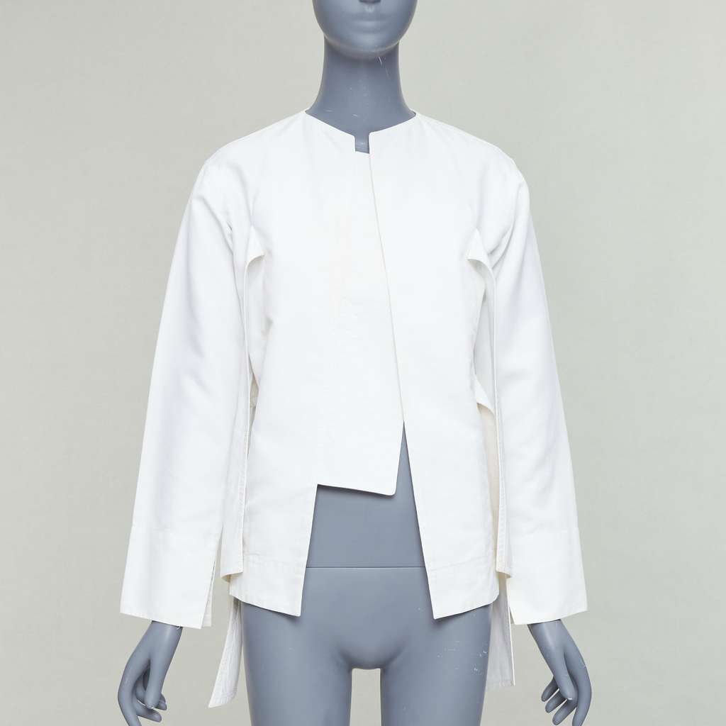 Celine Tie Front Jacket Beige Cotton Fair - Inside View
