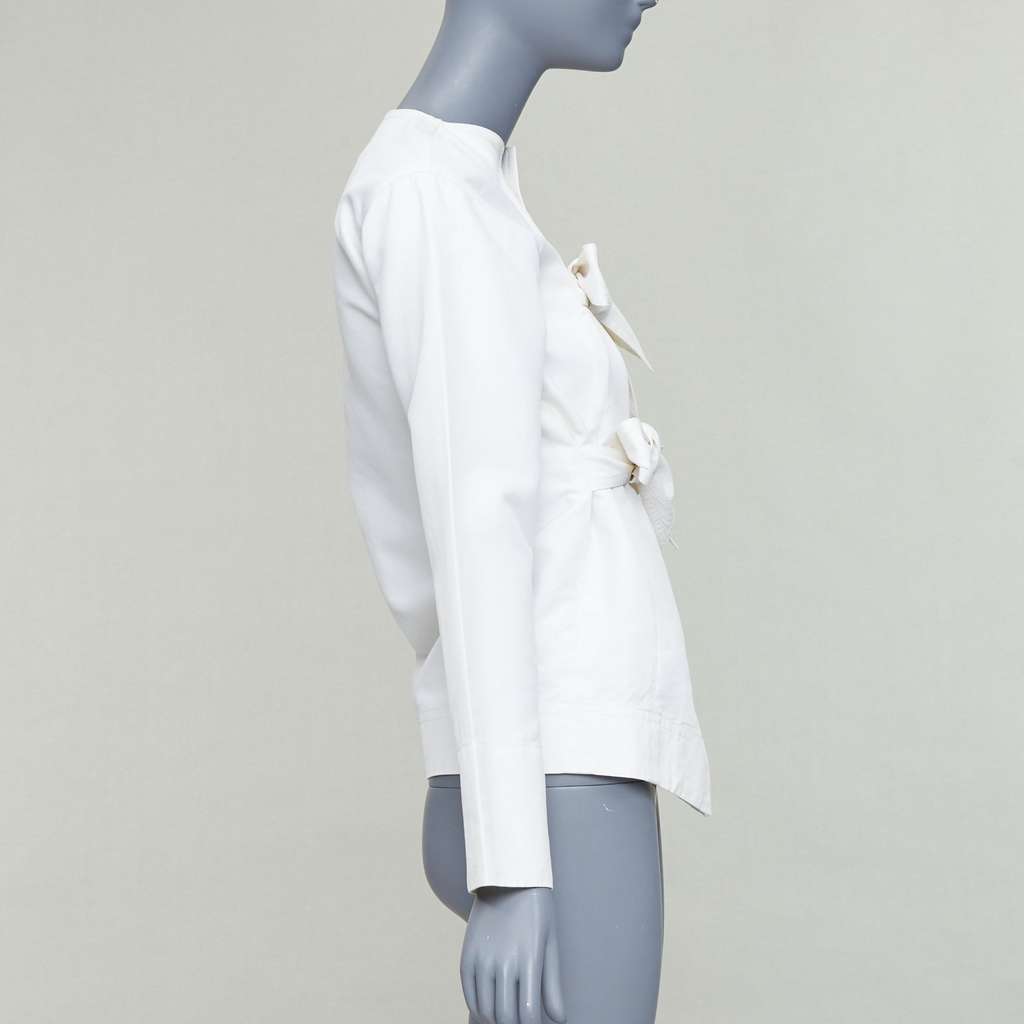 Celine Tie Front Jacket Beige Cotton Fair - Box View