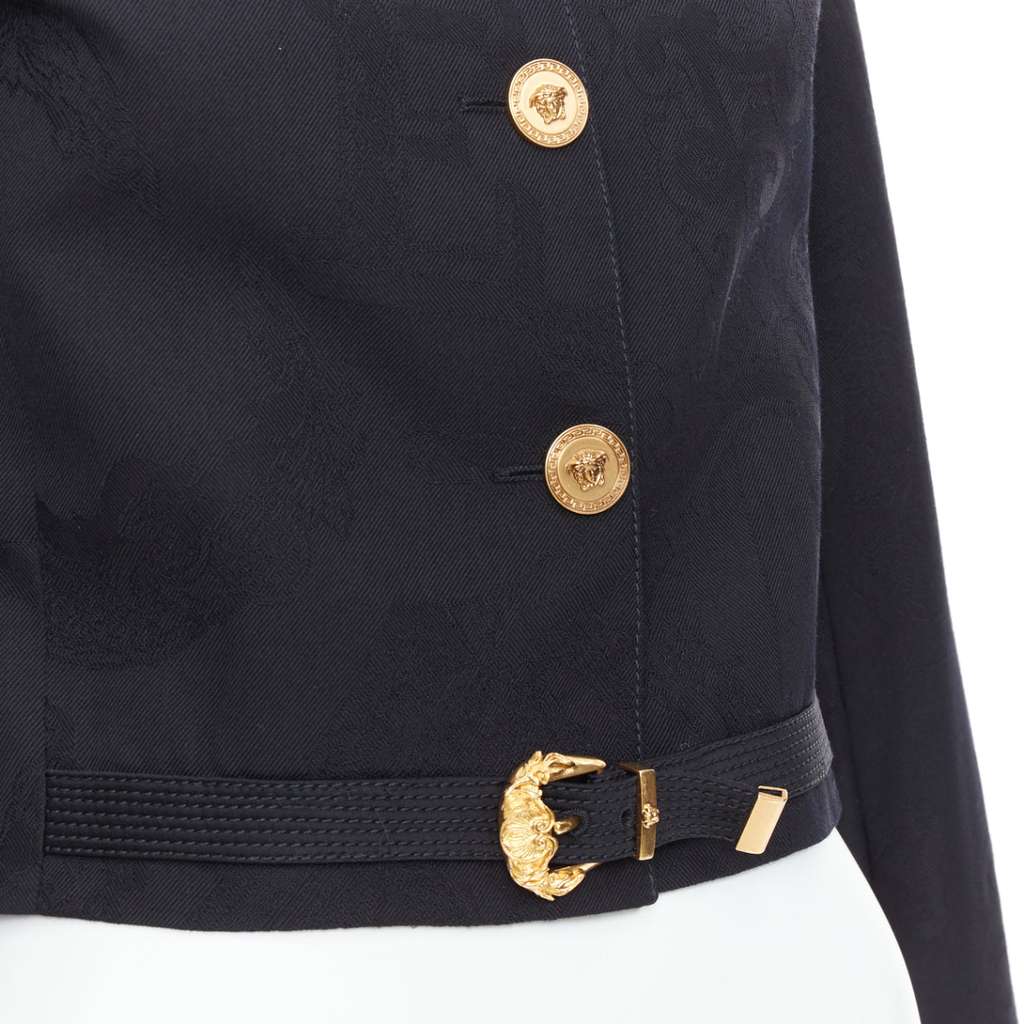 Versace Jacquard Barocco Jacket Black Wool Very good - Back View