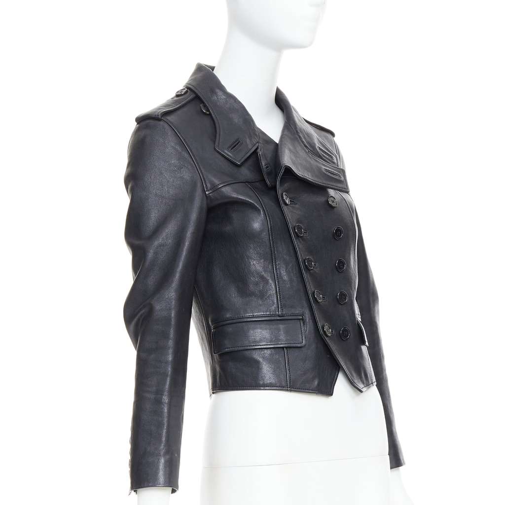 Saint Laurent Smoking Spencer Black Leather Very good - Model View