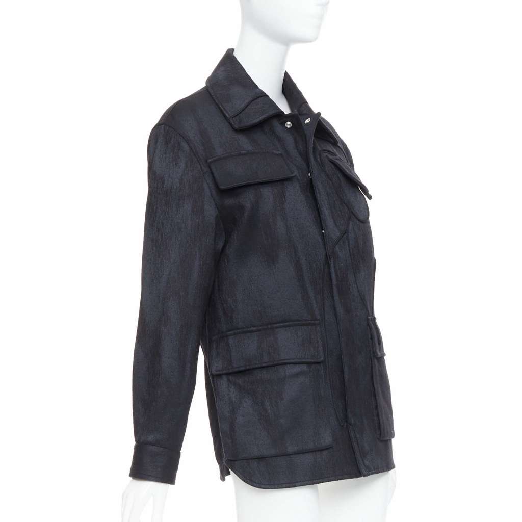 Dior Black Safari Patch Jacket Black Wool Very good - Model View