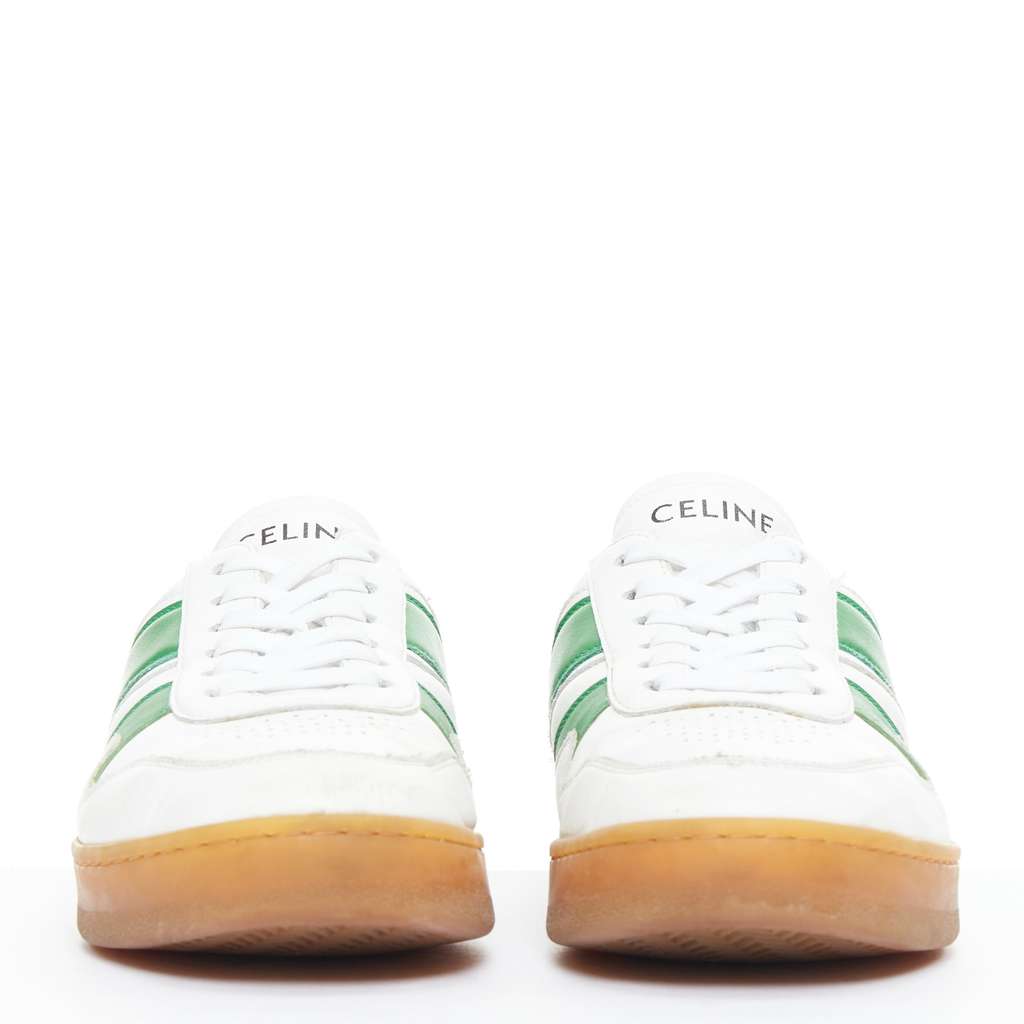 Celine Flash Green Sneakers White Leather Good - Model View