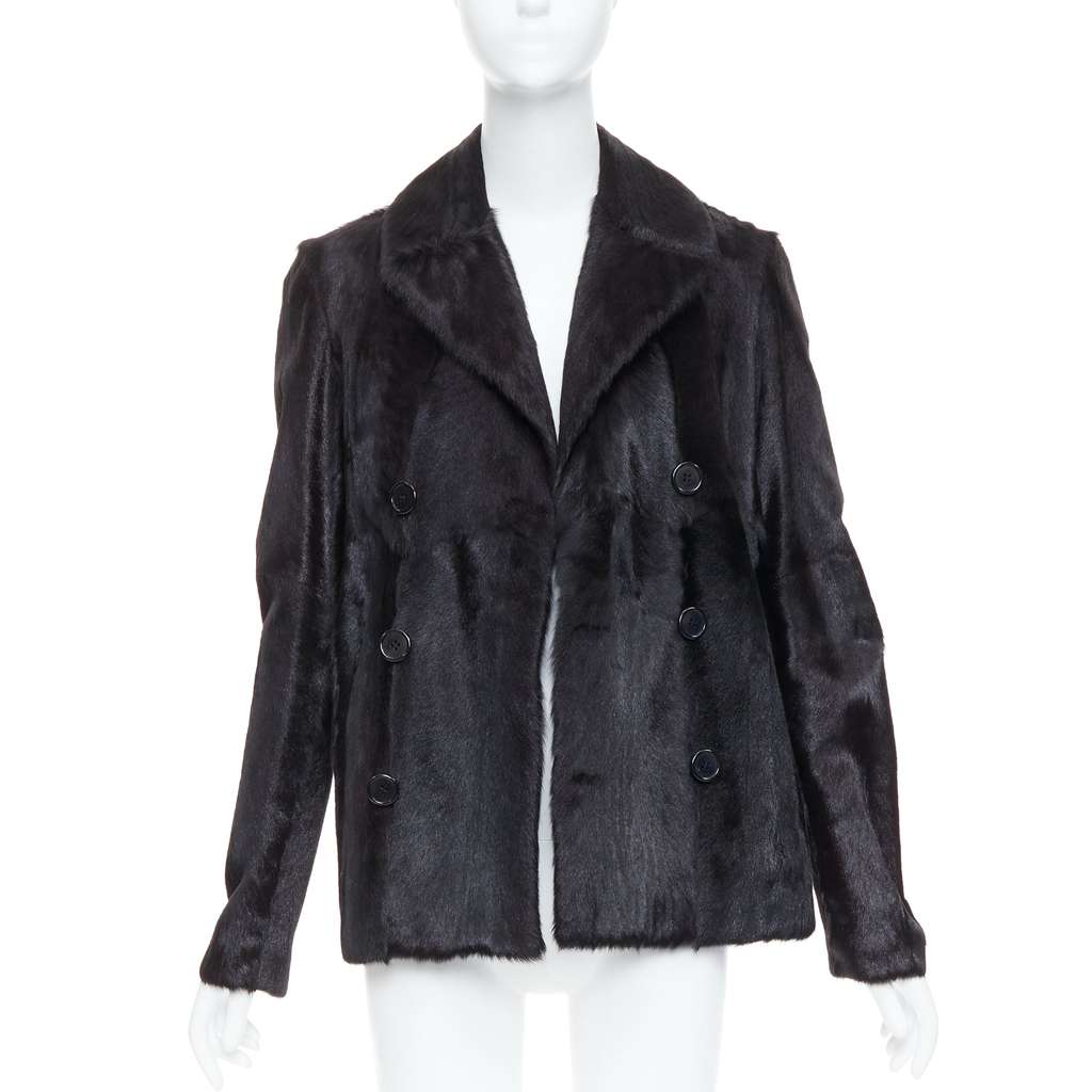 Saint Laurent Black Fur Quilted Vest Black Fur Very good - Inside View