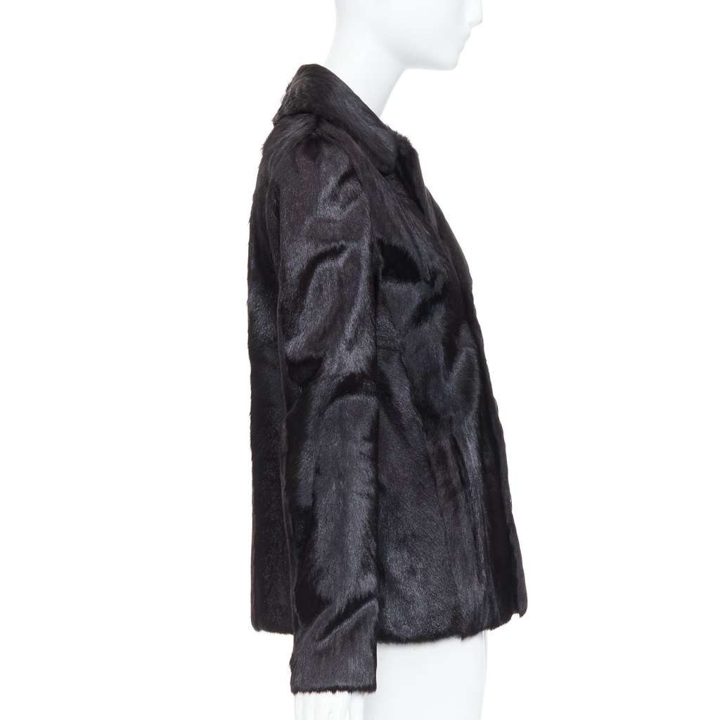Saint Laurent Black Fur Quilted Vest Black Fur Very good - Box View