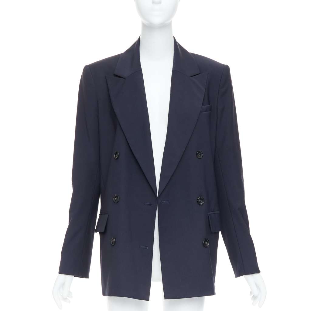 Tibi Padded Boxy Blazer Navy Wool Very good - Inside View