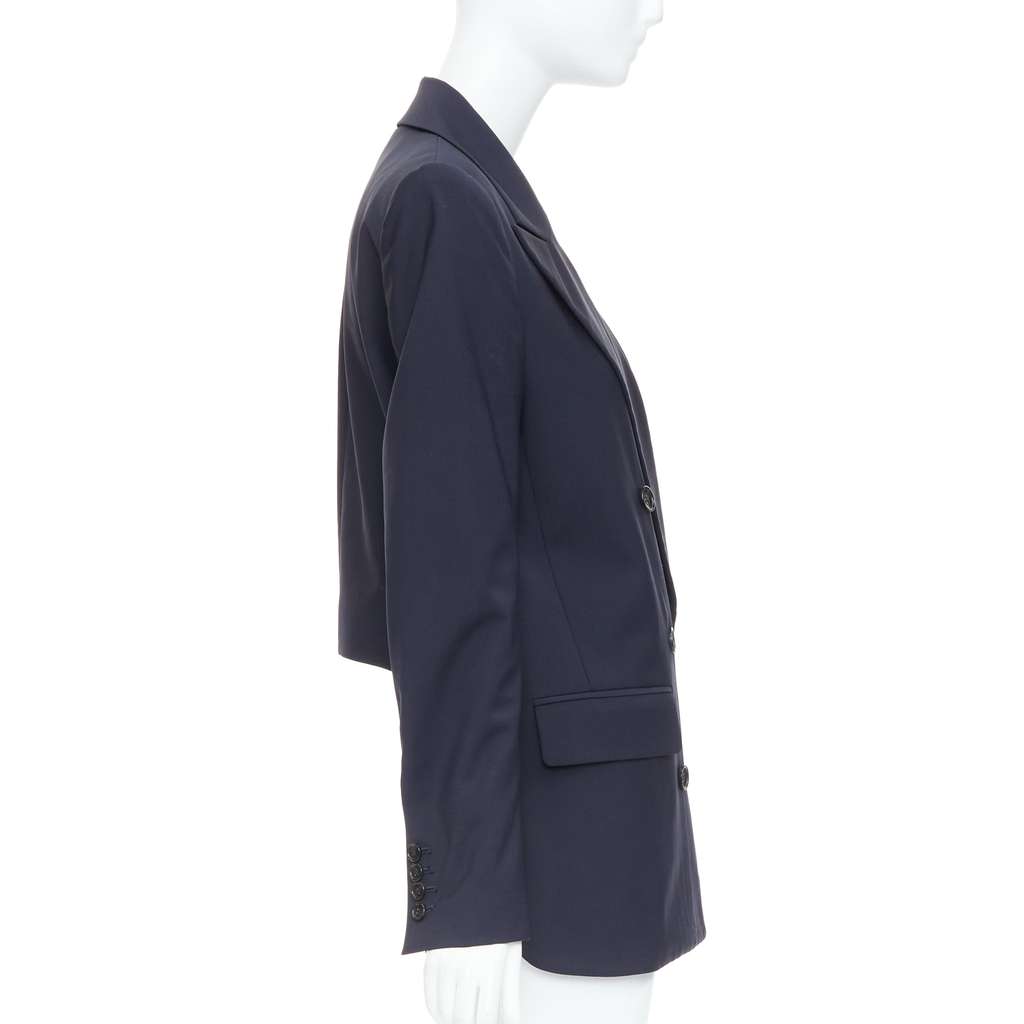 Tibi Padded Boxy Blazer Navy Wool Very good - Box View