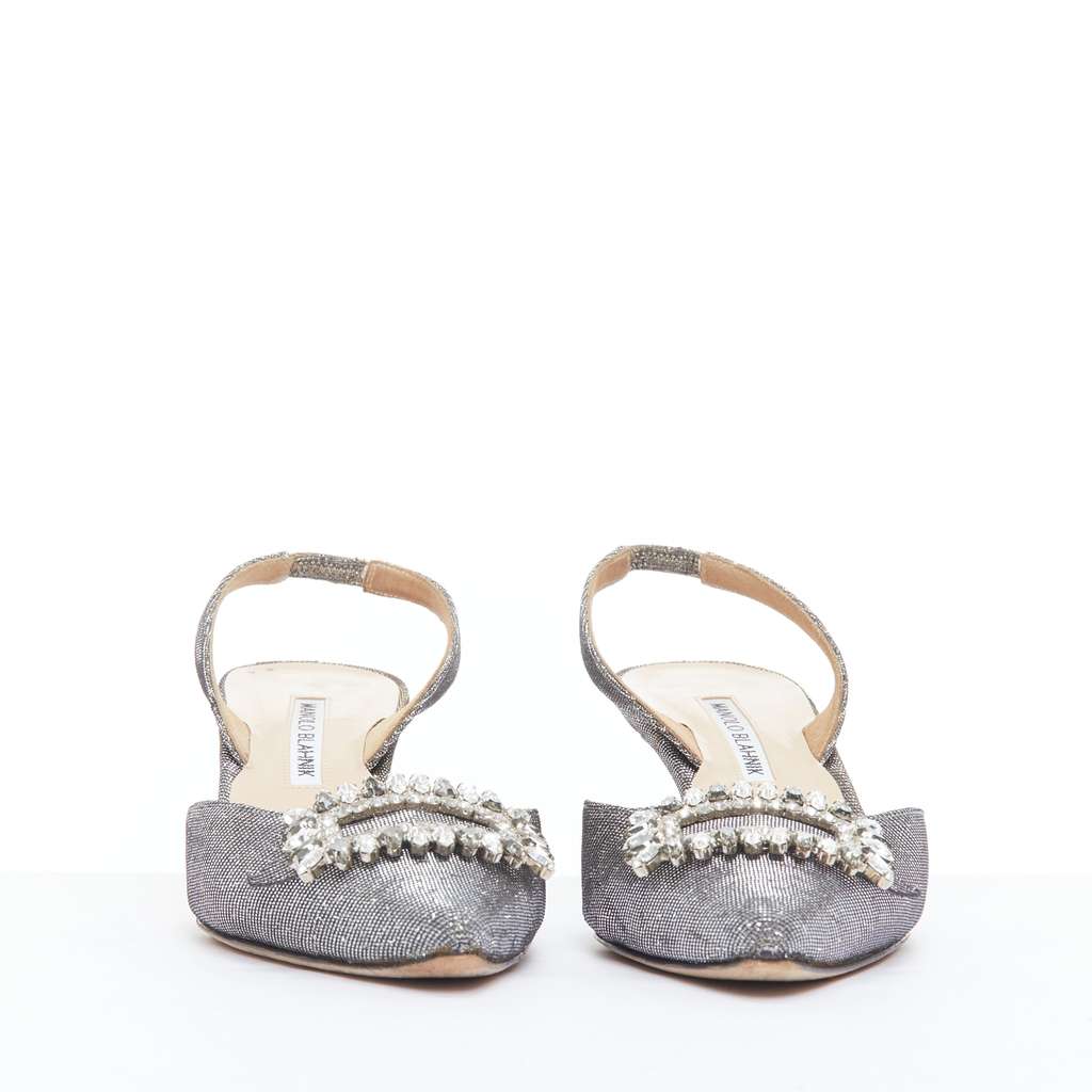 Manolo Blahnik Tonoslac Silver Good condition - Model View