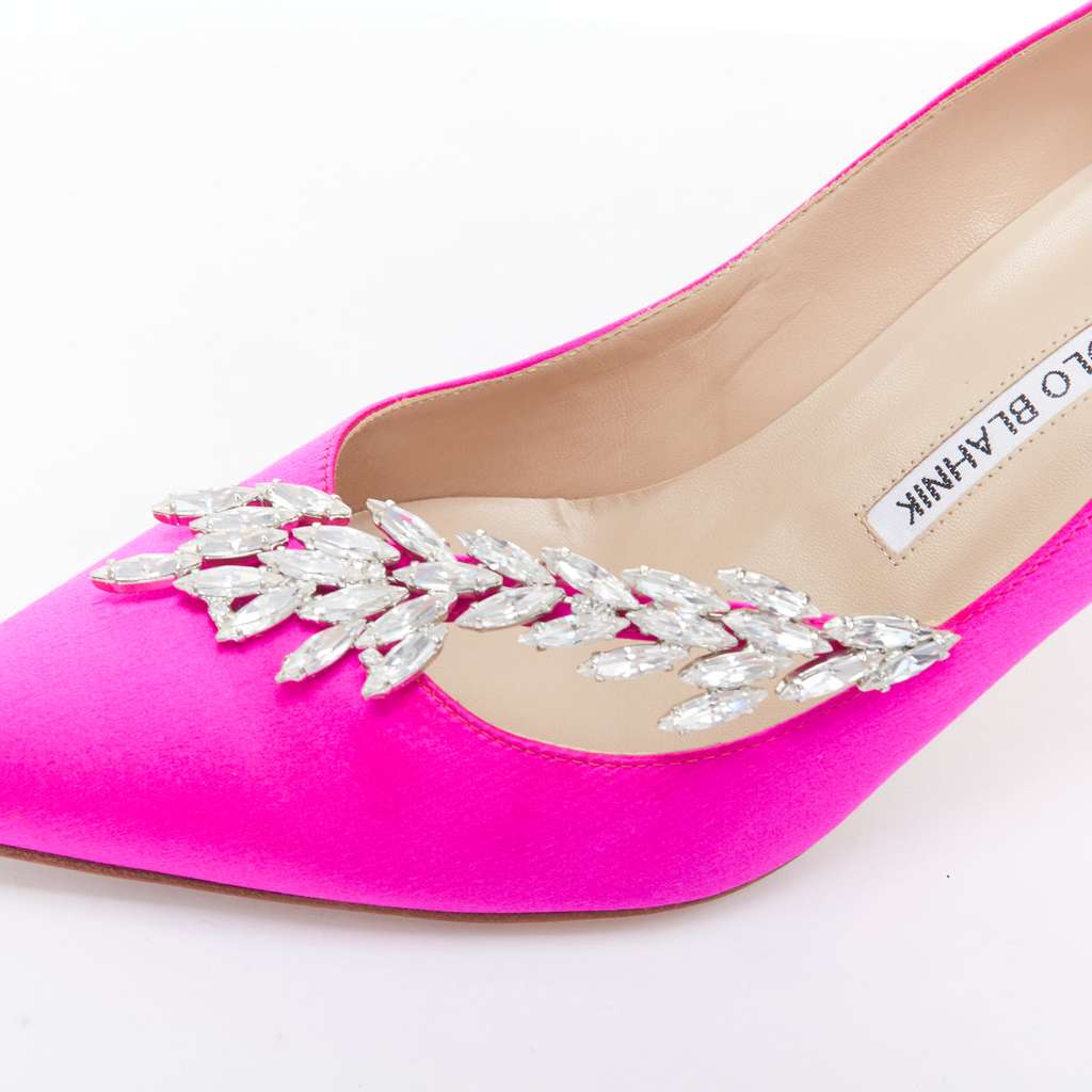 Manolo Blahnik Nadira Pink Silk Never worn - Back View