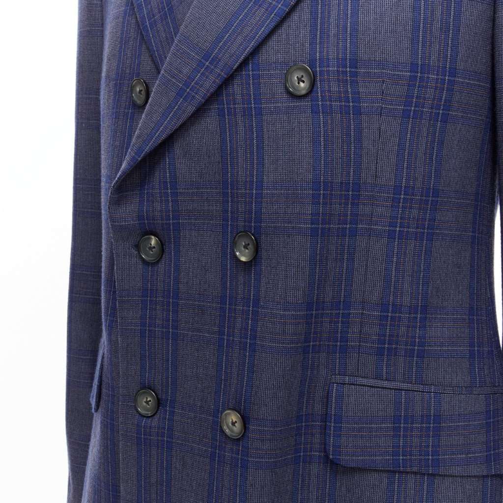 Alexander McQueen Double Breasted Blazer Blue Wool Never worn - Back View