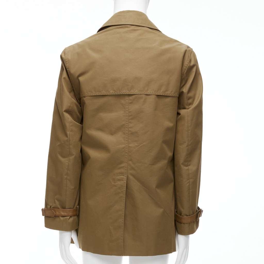 Gucci Brown Wool Trench Coat Brown Leather Very good - Box View
