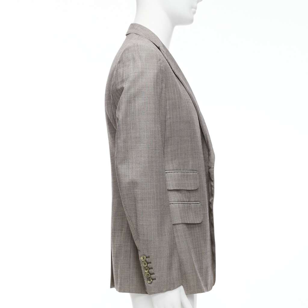 Gucci Checkered Boxy Blazer Grey Wool Never worn - Model View