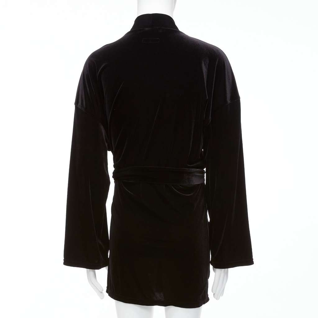 Emporio Armani Black Velvet Robe Jacket Black Velvet Never worn - Box View