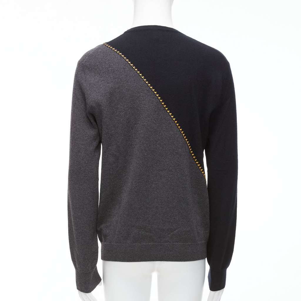 Berluti Lambskin Split Sweater Grey Wool Never worn - Box View