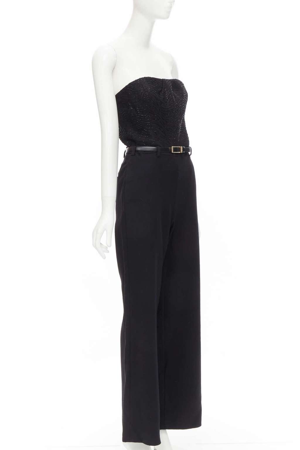 Jason Wu Bead Corset Jumpsuit Black Wool Very good - Inside View