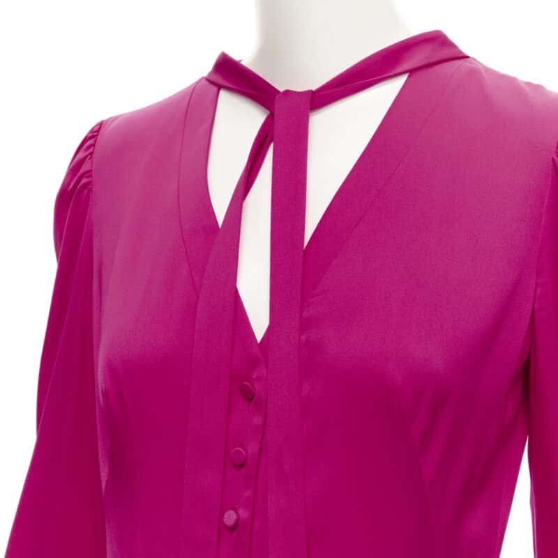 Alexander McQueen Pussy Bow Dress Pink Silk Very good - Back View
