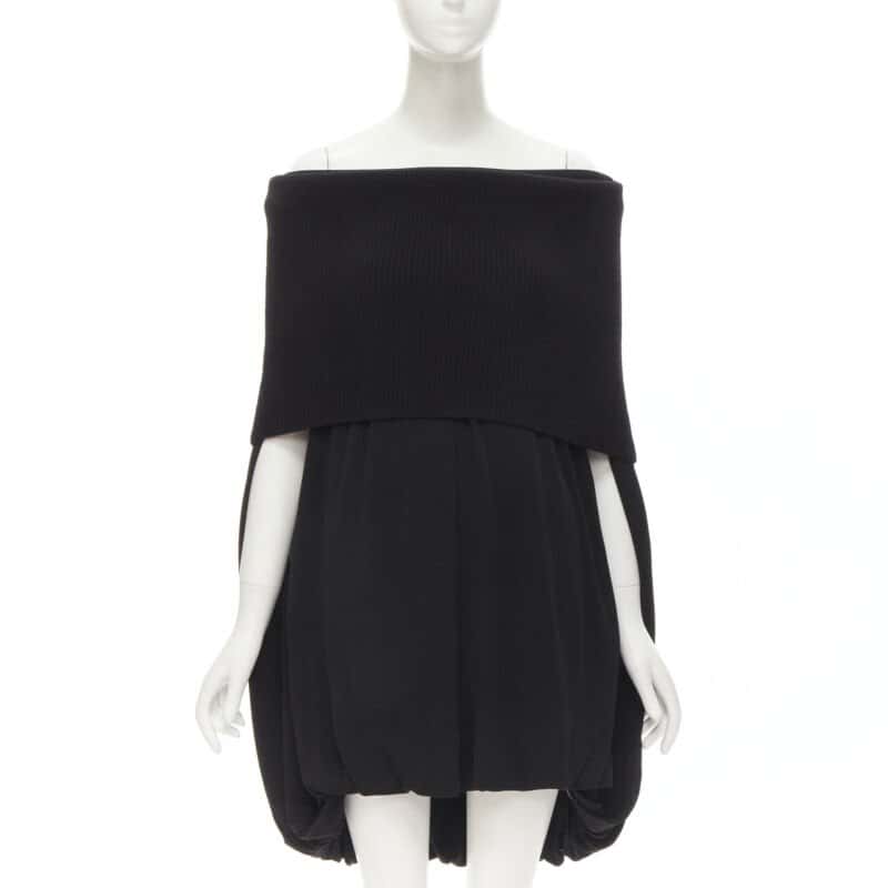Burberry Cocoon Bubble Dress Black Viscose Never worn - Front View