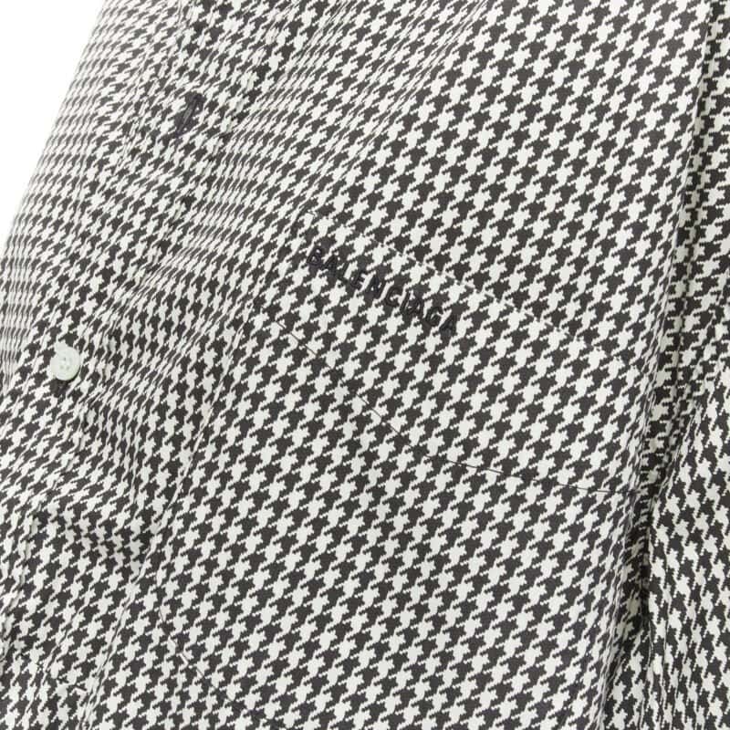Balenciaga Houndstooth Swing Shirt Black Cotton Never worn - Back View