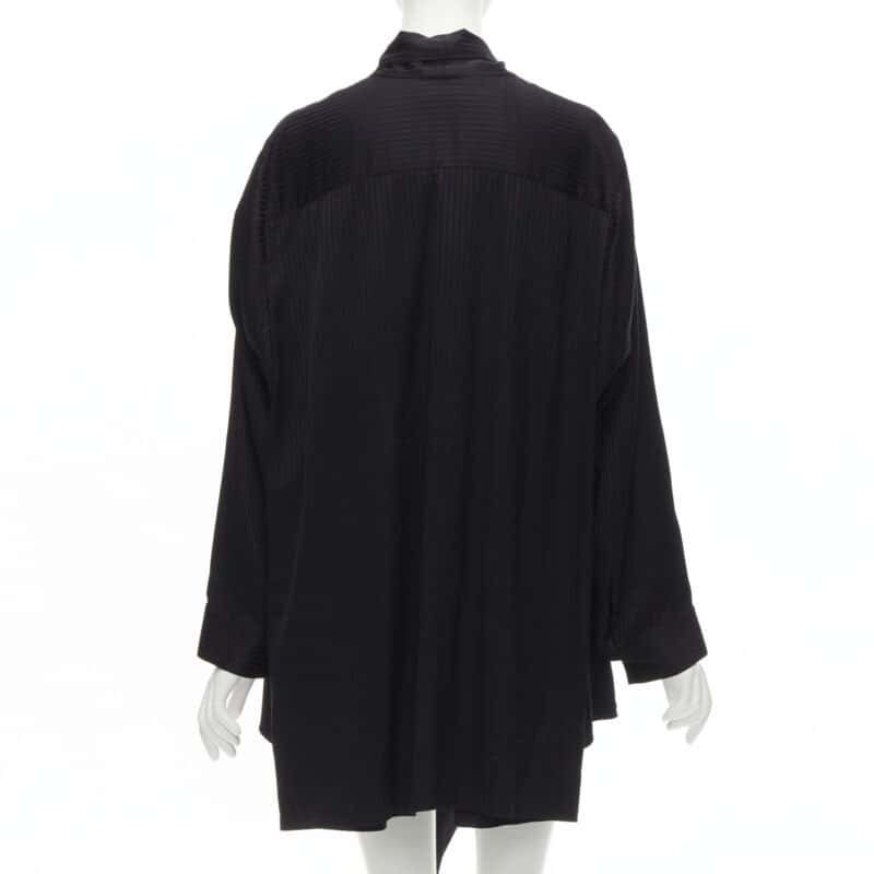 Balenciaga Pussy Bow Shirt Black Viscose Never worn - Model View