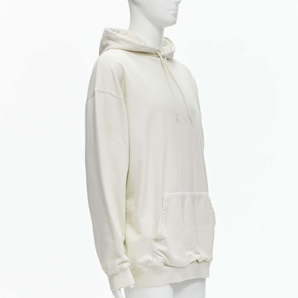 Balenciaga Logo Oversized Hoodie Beige Cotton Never worn - Inside View
