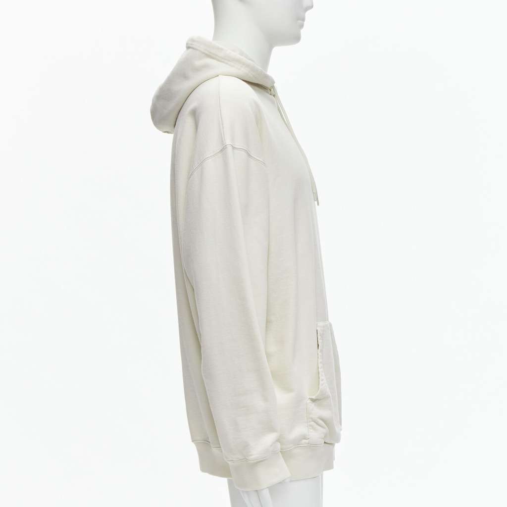 Balenciaga Logo Oversized Hoodie Beige Cotton Never worn - Model View