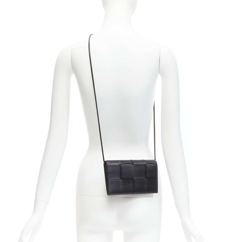 Bottega Veneta Cassette Black Leather Good - Back View