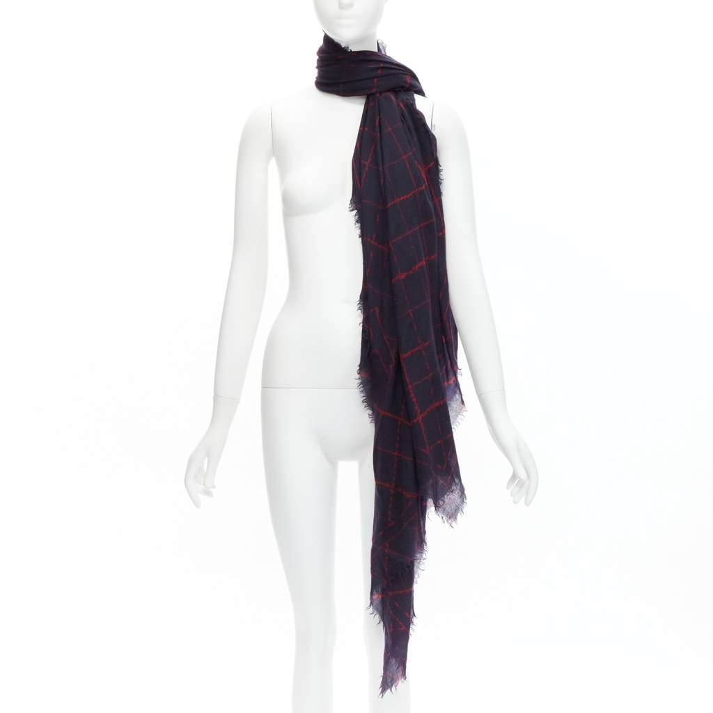 Chanel Quilt Print Scarf Black Wool Never worn - Front View