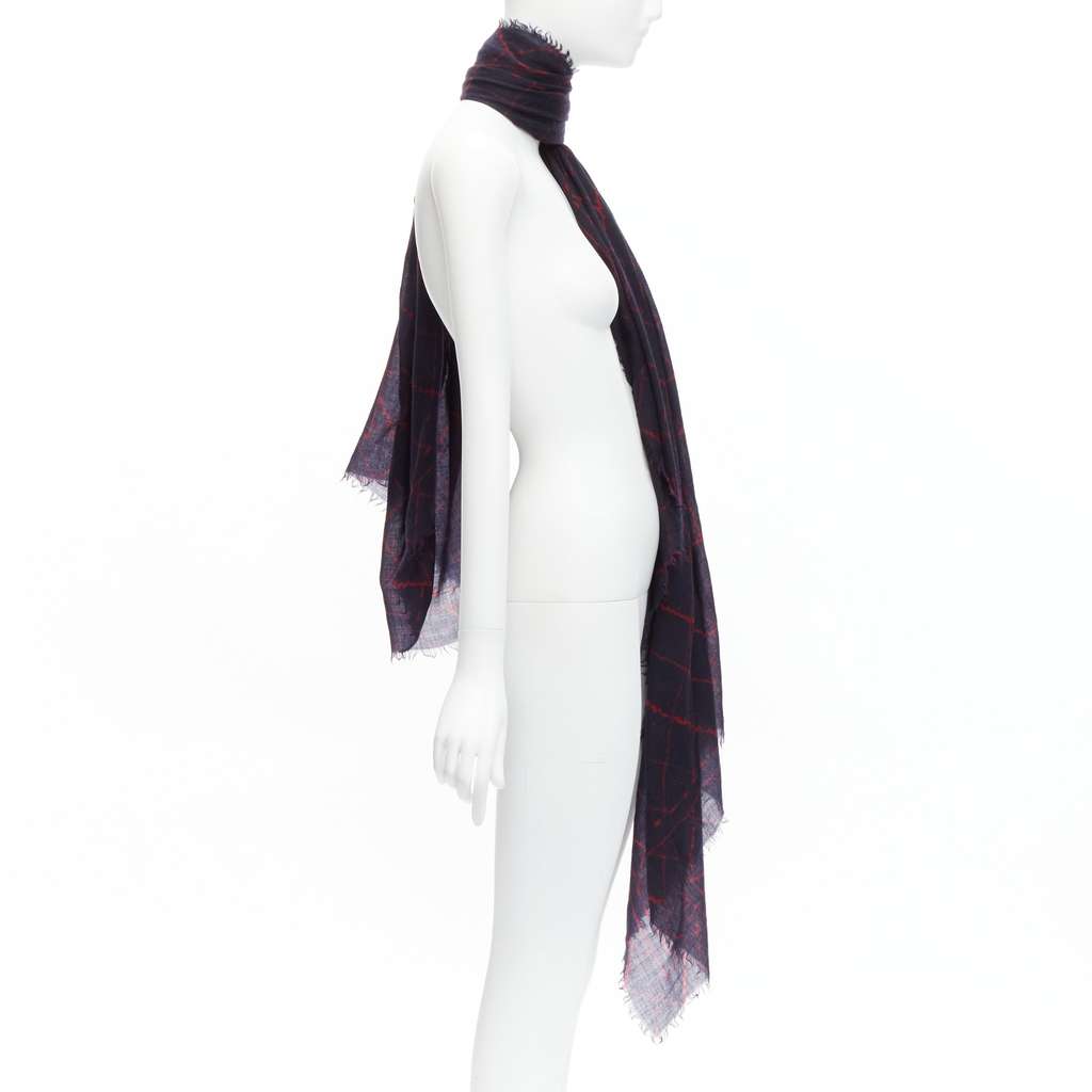 Chanel Quilt Print Scarf Black Wool Never worn - Model View