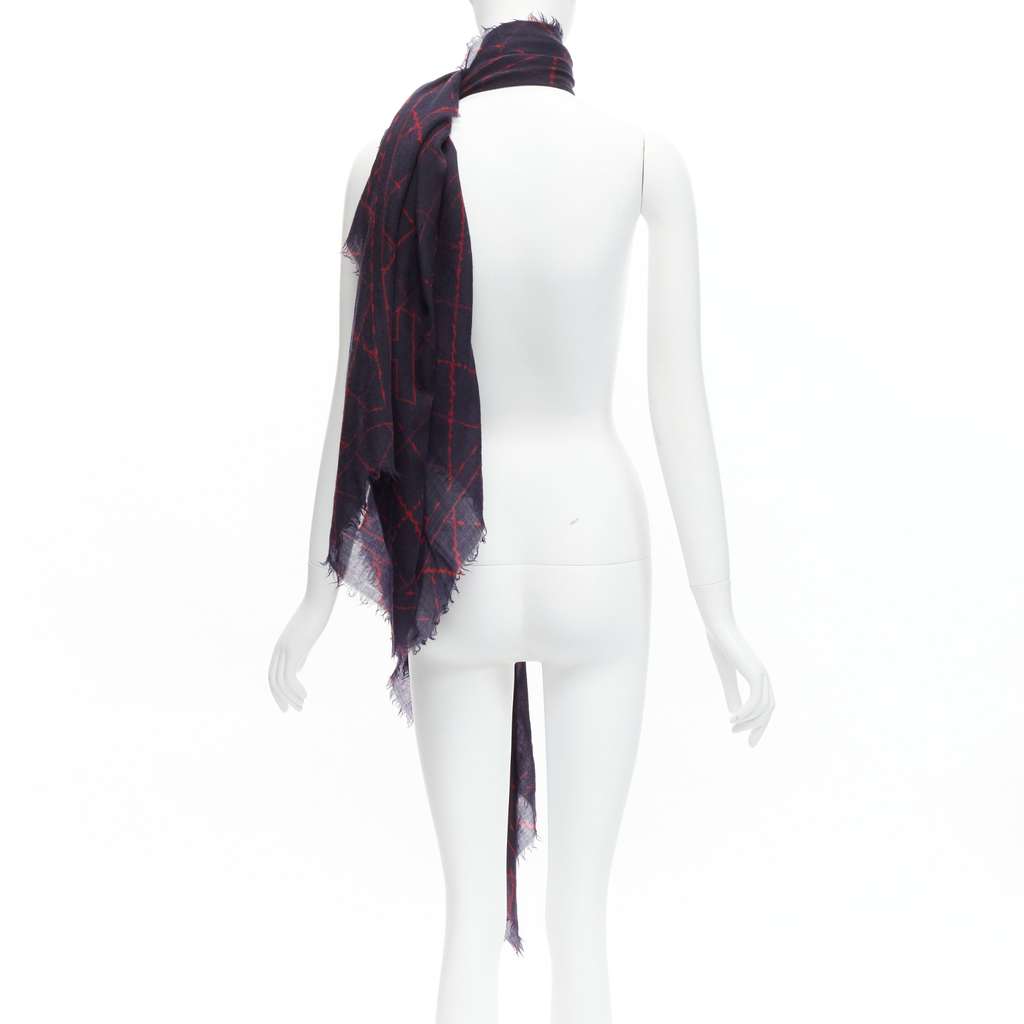 Chanel Quilt Print Scarf Black Wool Never worn - Box View