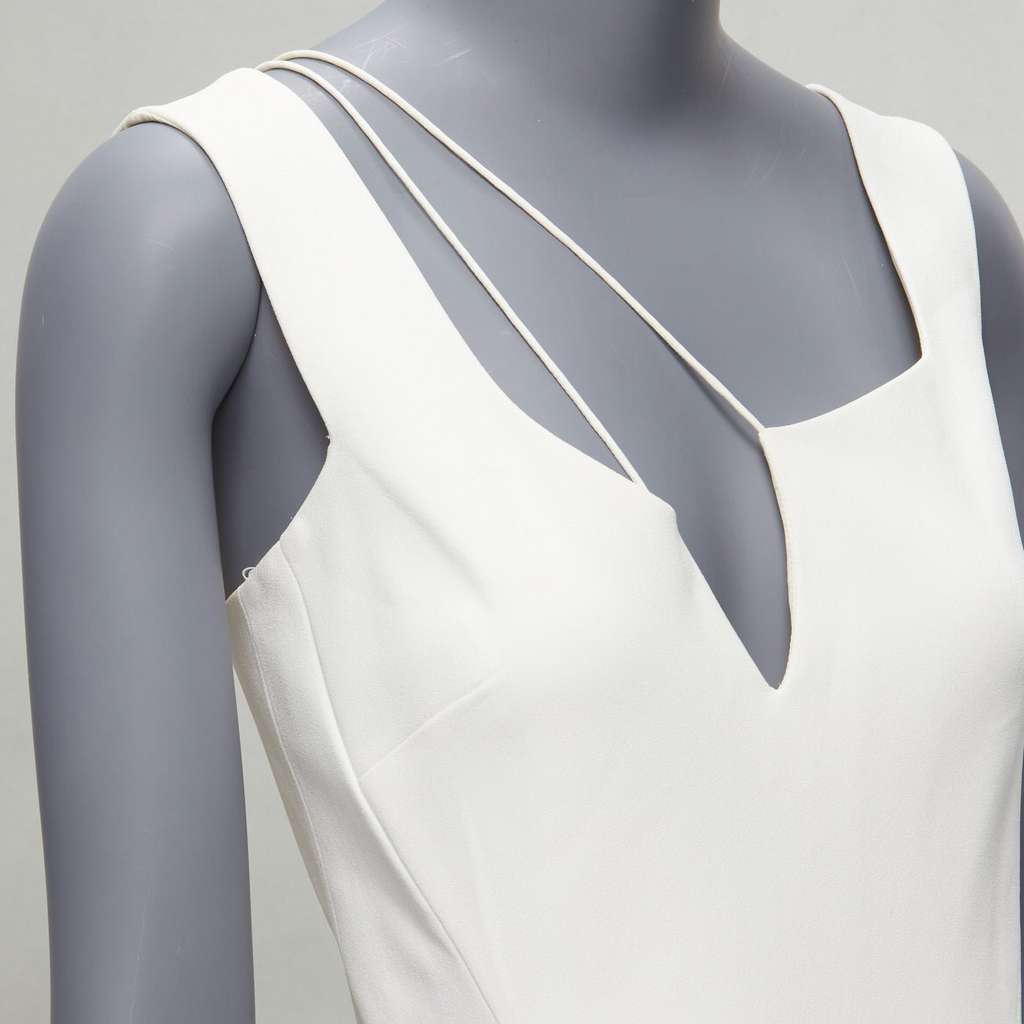 Victoria Beckham Bias Cut Dress White Polyester Good - Back View