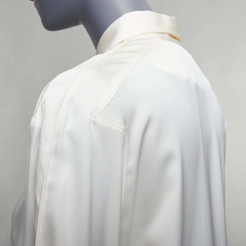 Bottega Veneta Ruched Raglan Shirt Beige Silk Very good - Back View