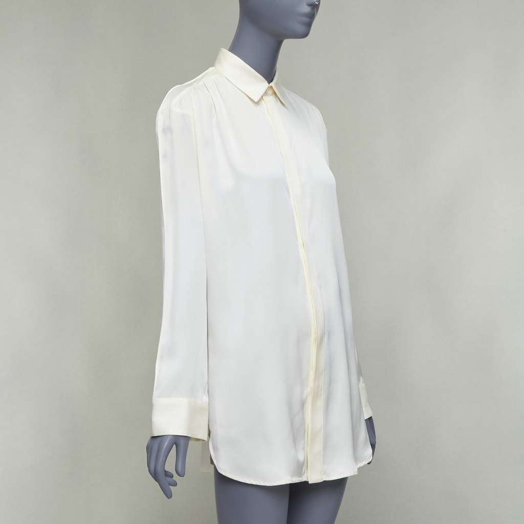 Bottega Veneta Ruched Raglan Shirt Beige Silk Very good - Inside View