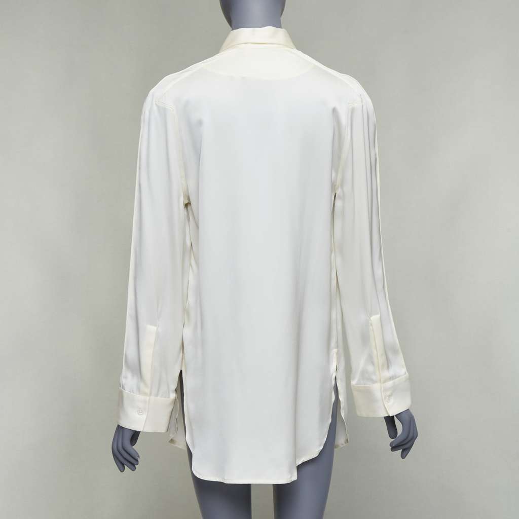 Bottega Veneta Ruched Raglan Shirt Beige Silk Very good - Box View