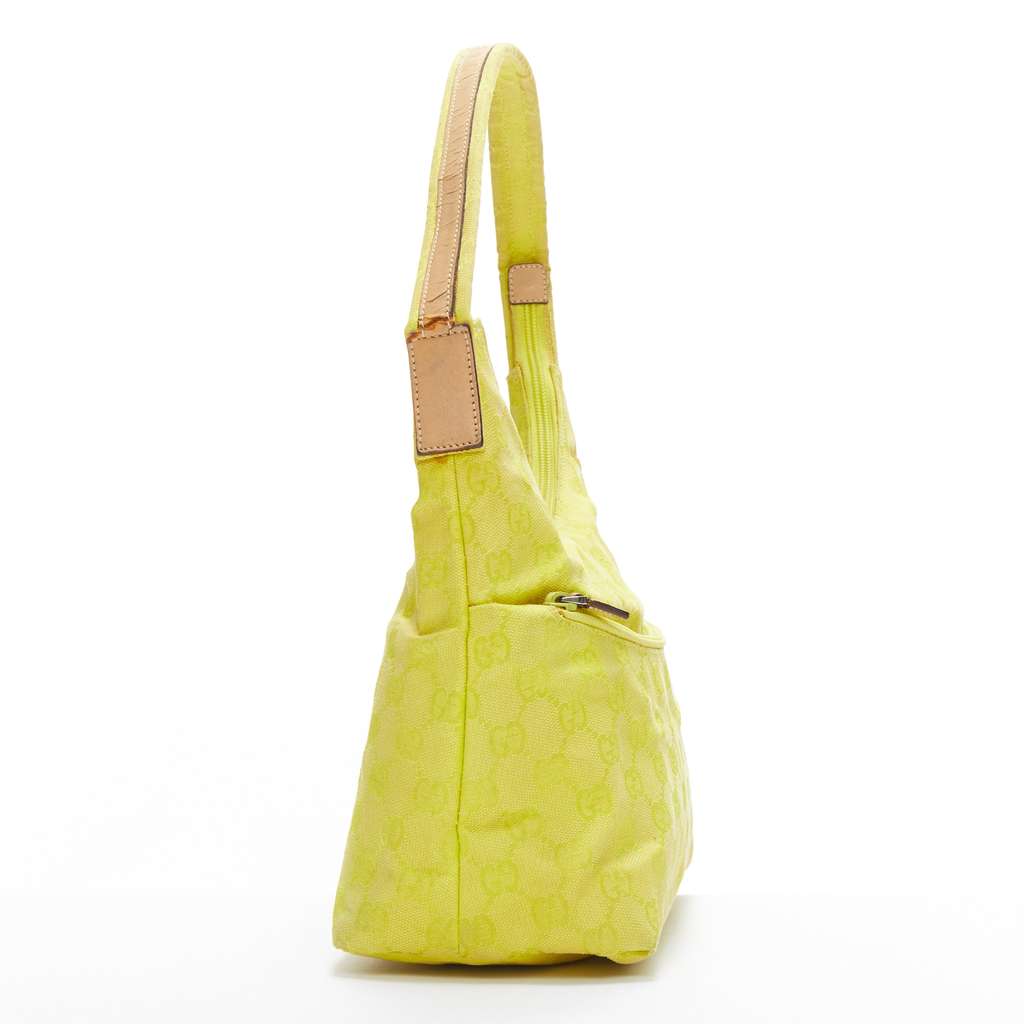 Gucci Twin Denim Bag Yellow Fair - Model View