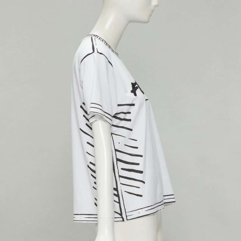 Fendi Illustration Logo Tee White Cotton Very good - Model View