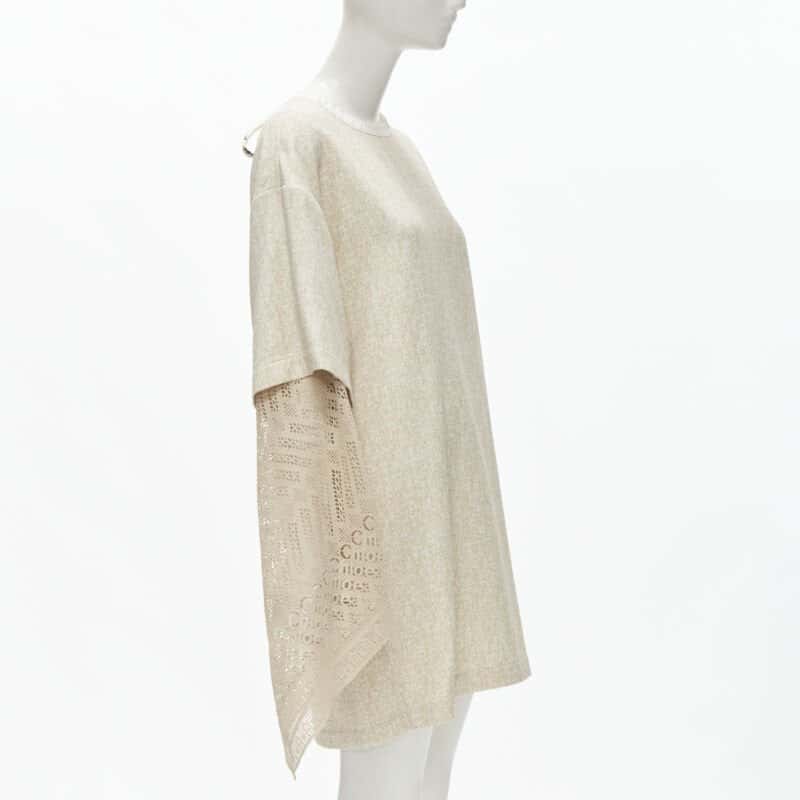 Chloé Crochet Layered Dress Beige Viscose Never worn, with tag - Inside View