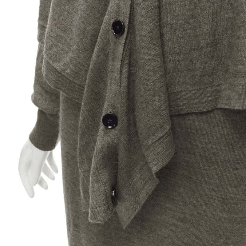 Lemaire Cardigan Dress Brown Wool Never worn - Back View