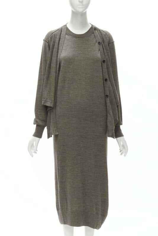 Lemaire Cardigan Dress Brown Wool Never worn - Inside View