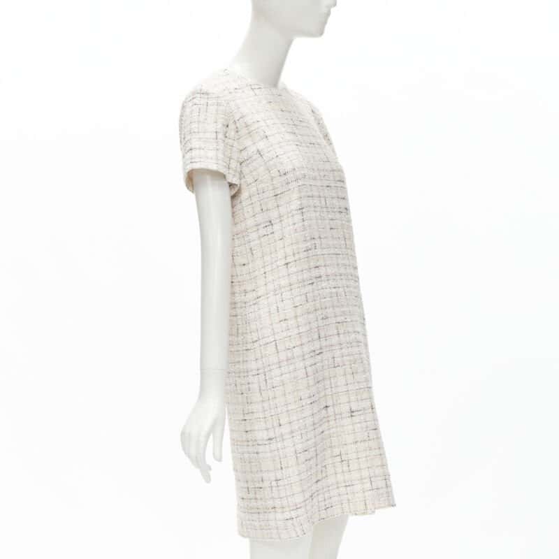 Chanel Check Tweed Dress Pink Tweed Very good - Inside View