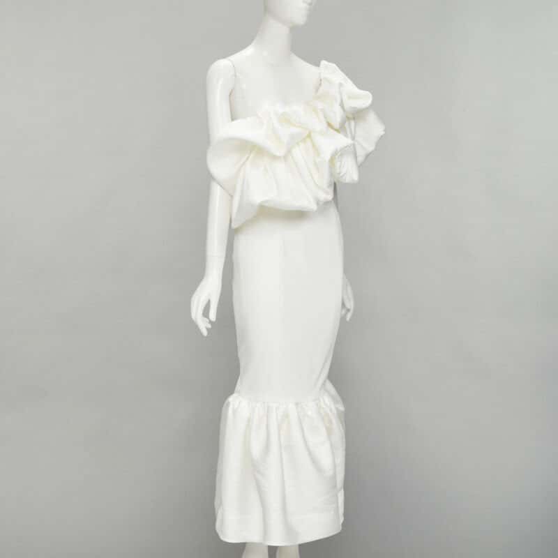 Solace London Cascade Flounce Dress White Polyester Never worn - Inside View