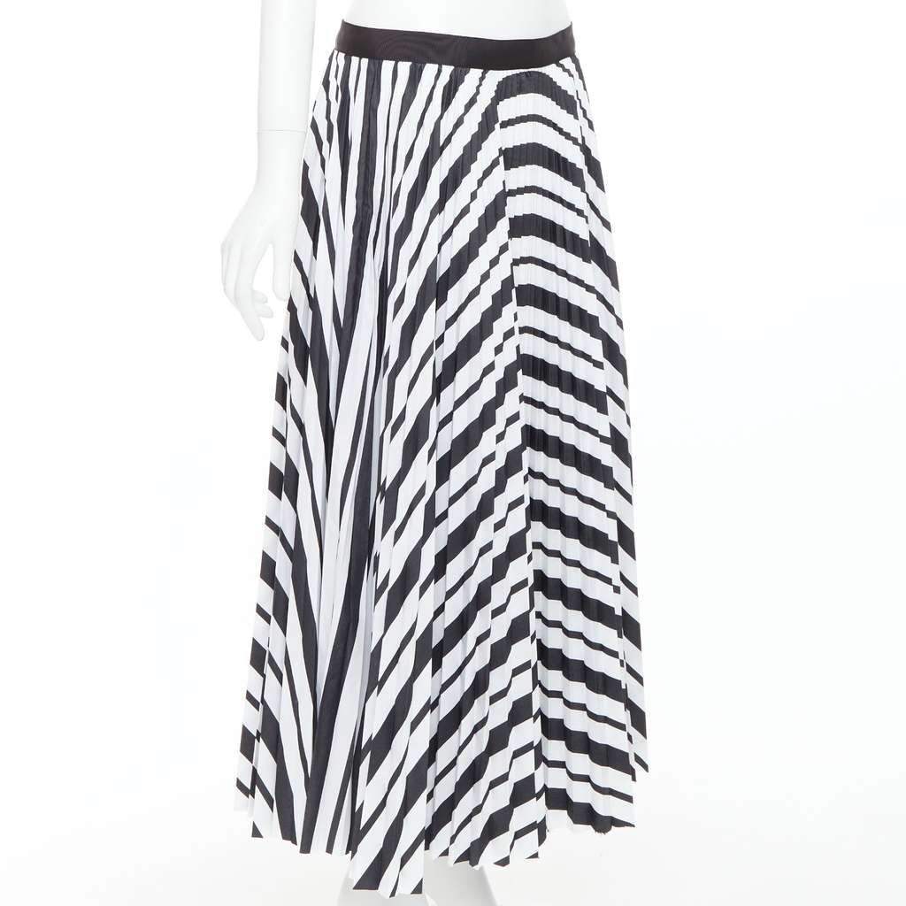 Sacai Ribbon Pleated Skirt Black Polyester Very good - Inside View