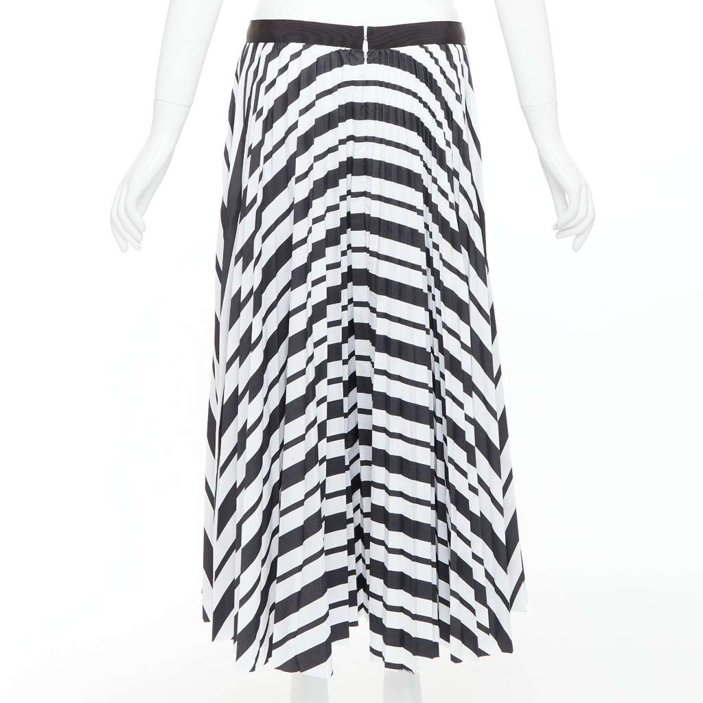 Sacai Ribbon Pleated Skirt Black Polyester Very good - Box View