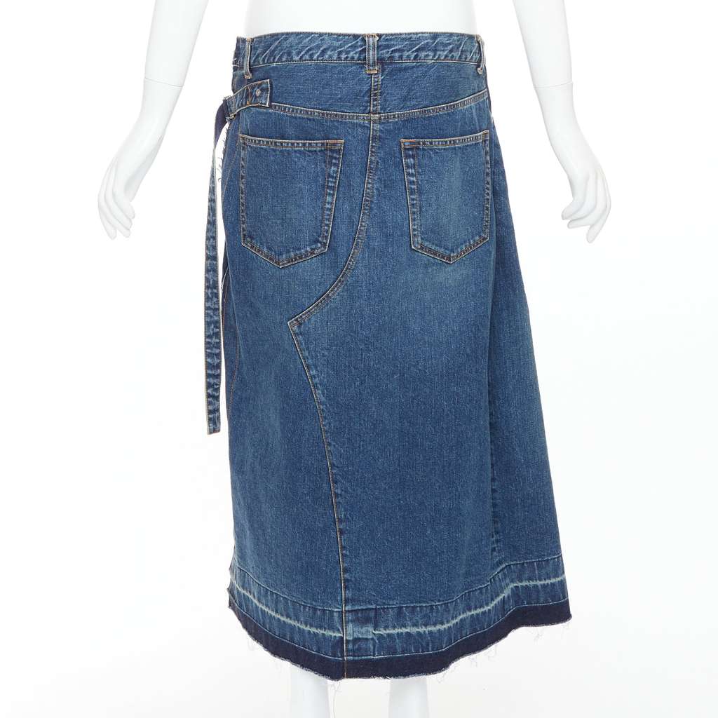Sacai Layered Denim Skirt Blue Cotton Never worn, with tag - Box View