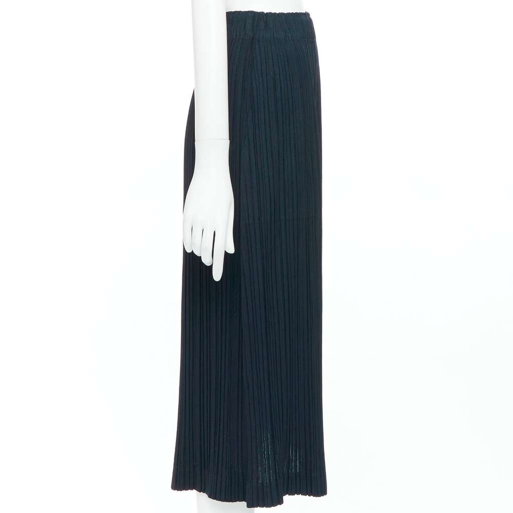 Issey Miyake Pleated Wool Skirt Black Wool Very good - Model View