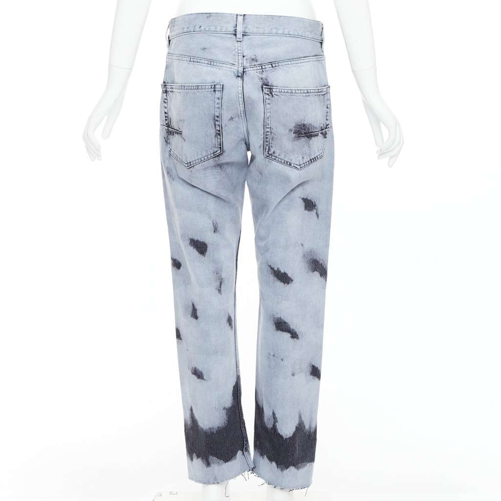 Dior Paint Effect Cropped Jeans Blue Cotton Very good - Box View