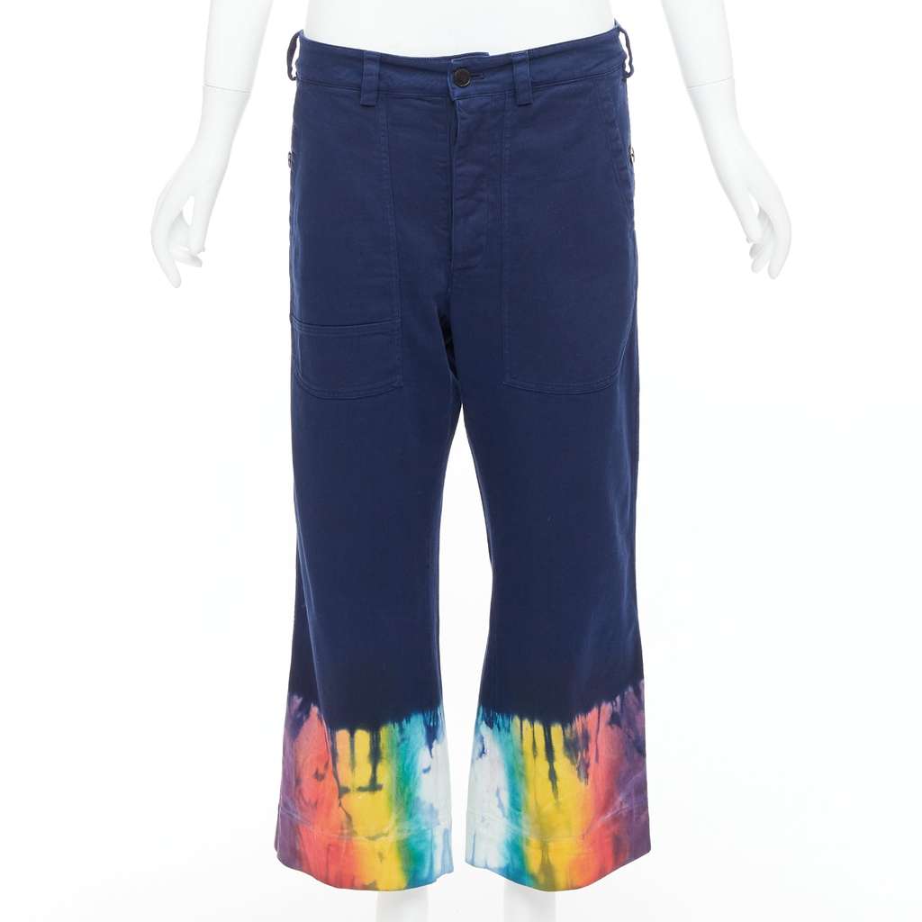 Dior Indigo Tie Dye Jeans Blue Cotton Very good - Front View