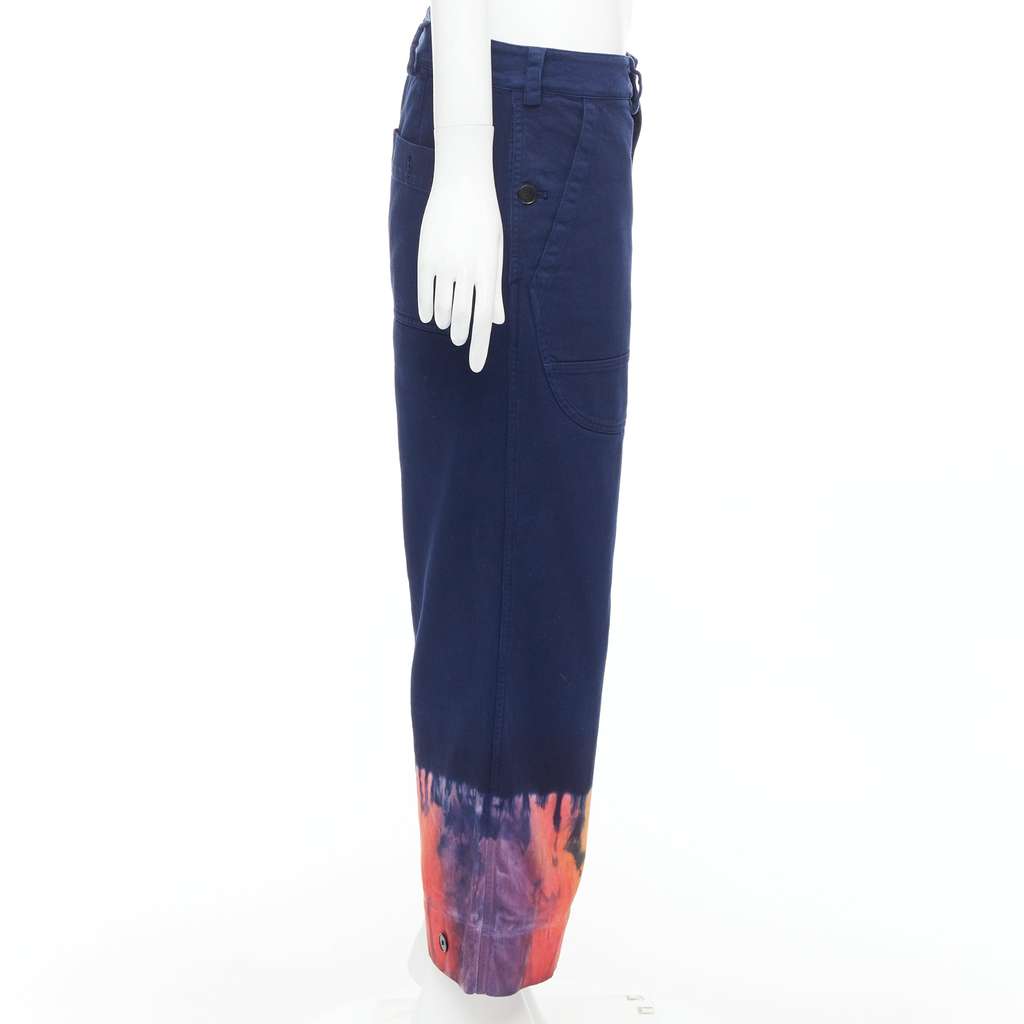 Dior Indigo Tie Dye Jeans Blue Cotton Very good - Model View
