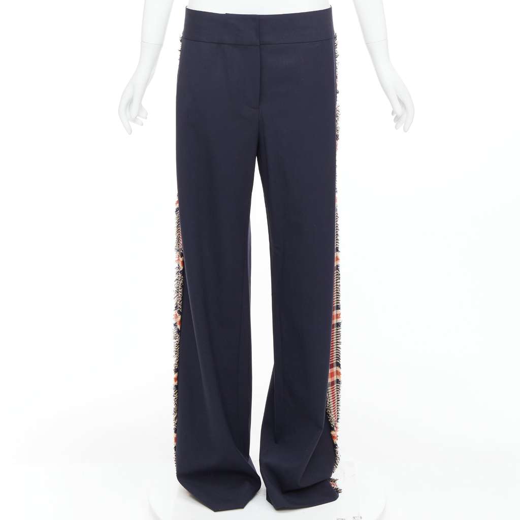 Monse Plaid Trim Trousers Black Wool Never worn, with tag - Inside View