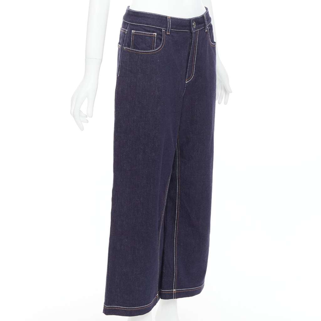Fendi Brown FF Wide Jeans Blue Cotton Very good - Inside View