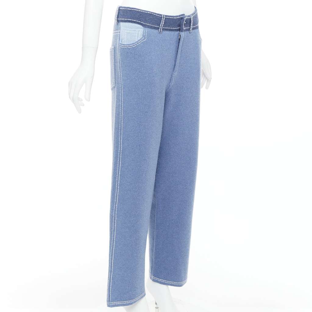 Barrie Topstitch Knit Pants Blue Cashmere Very good - Inside View